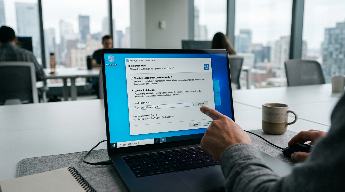 HelloGPT Windows安装向导自定义设置界面