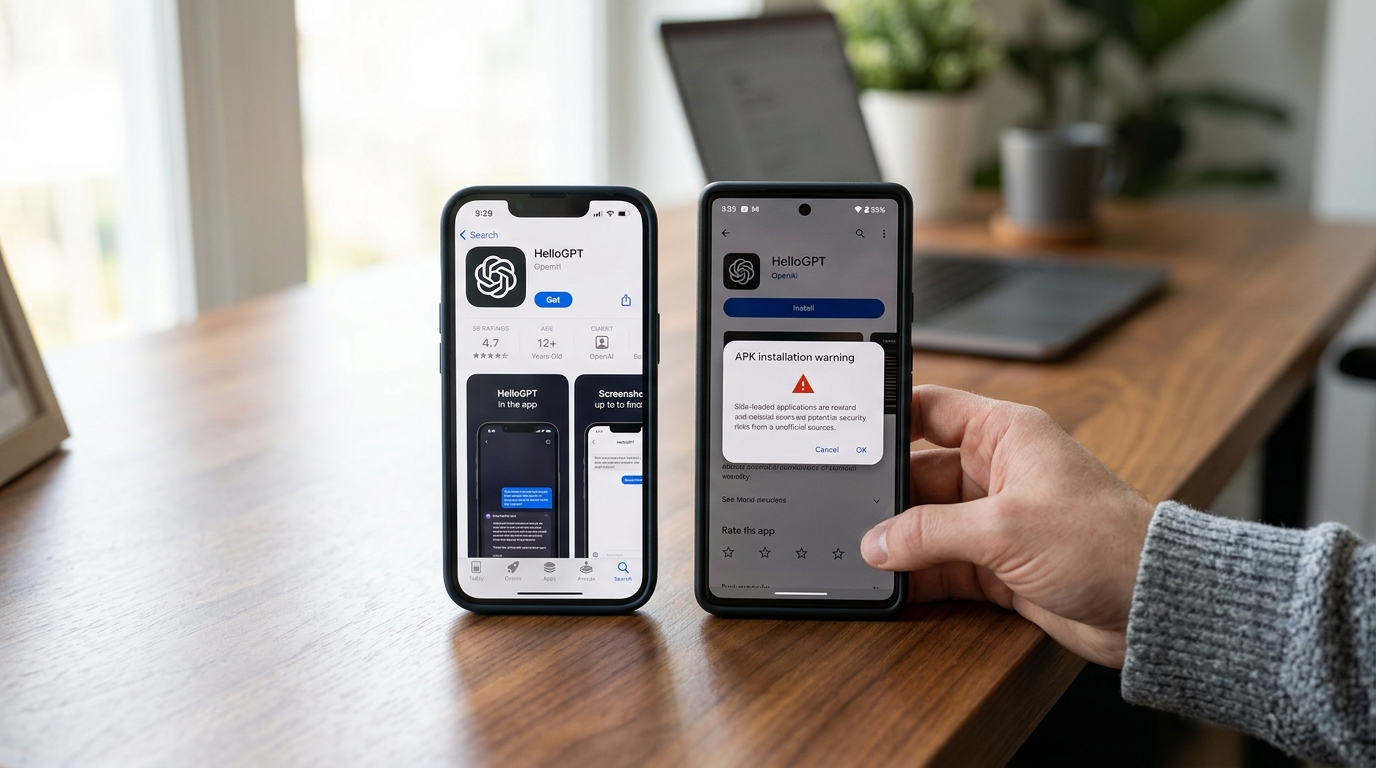 iOS和安卓端hello GPT下载安装流程演示
