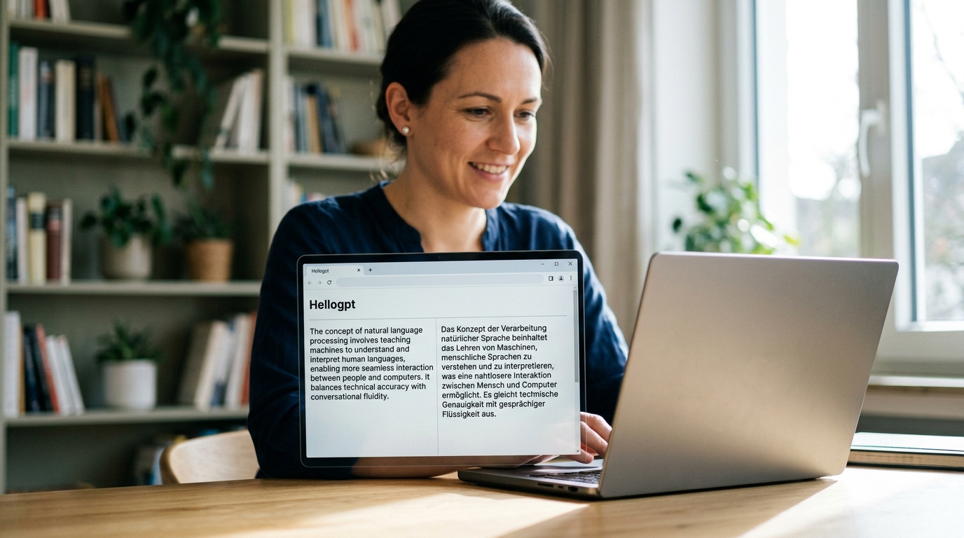 hellogpt online usage interface demonstrating multilingual conversation