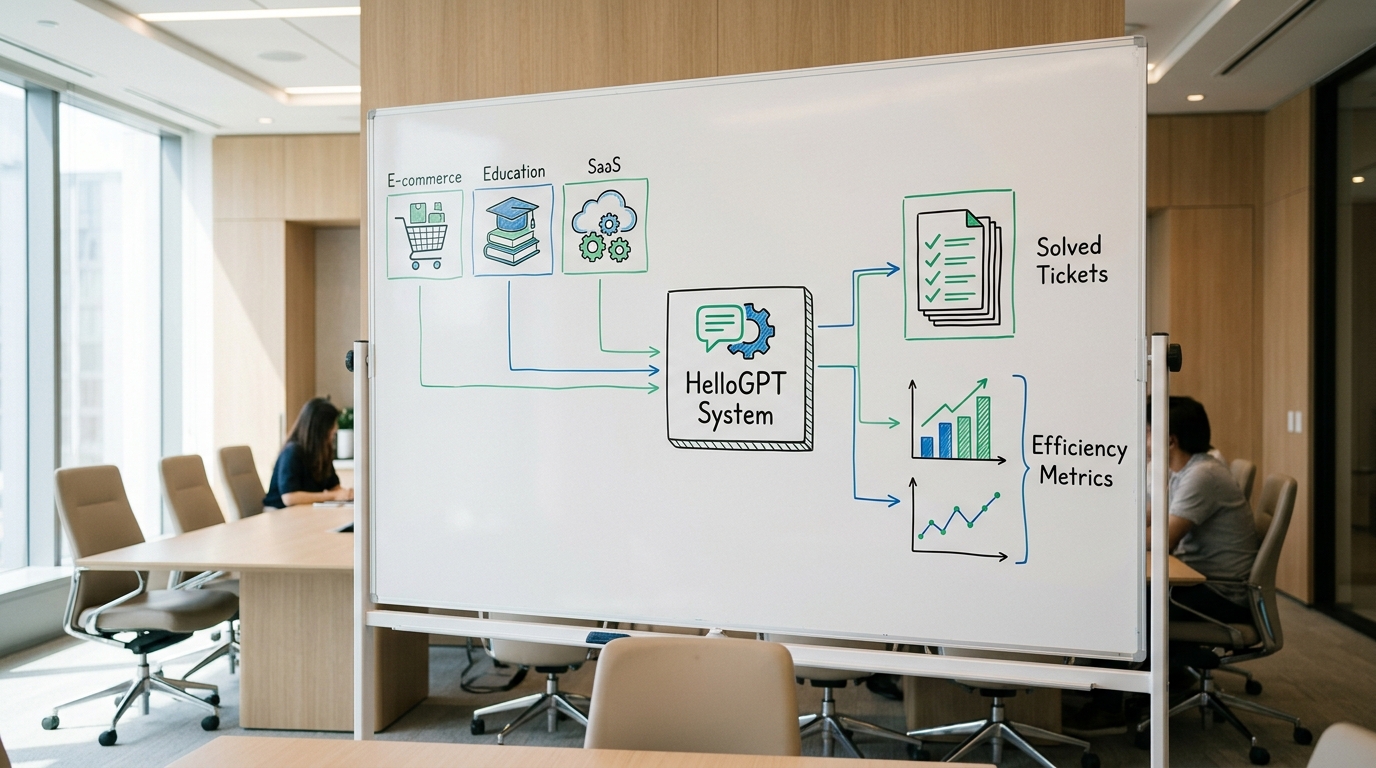 Hellogpt in cross-border e-commerce, online education, and SaaS customer service workflow