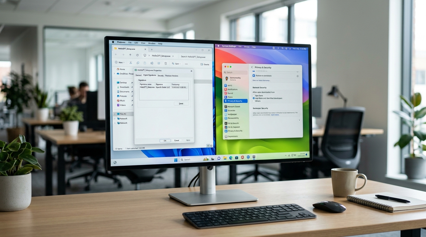 hellogpt下载桌面端Windows与Mac安装流程与数字签名校验